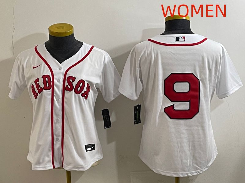 Women Boston Red Sox #9 No Name White Game 2025 Nike MLB Jersey style 1